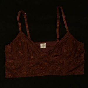 Large Red Lace Bra Crop Top